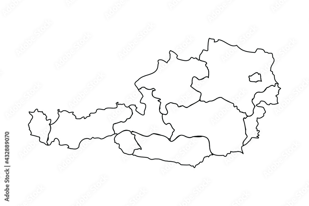 Doodle Map of Austria With States Doodle Map of Austria With States