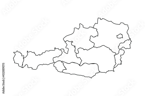 Doodle Map of Austria With States