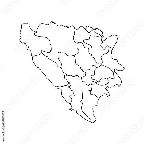 Doodle Map of Bosnia and Herzegovina With States