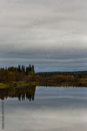 Autumn landscape in Muonio, Lapland, Northern Finland