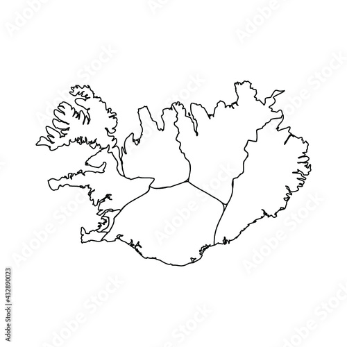 Doodle Map of Iceland With States