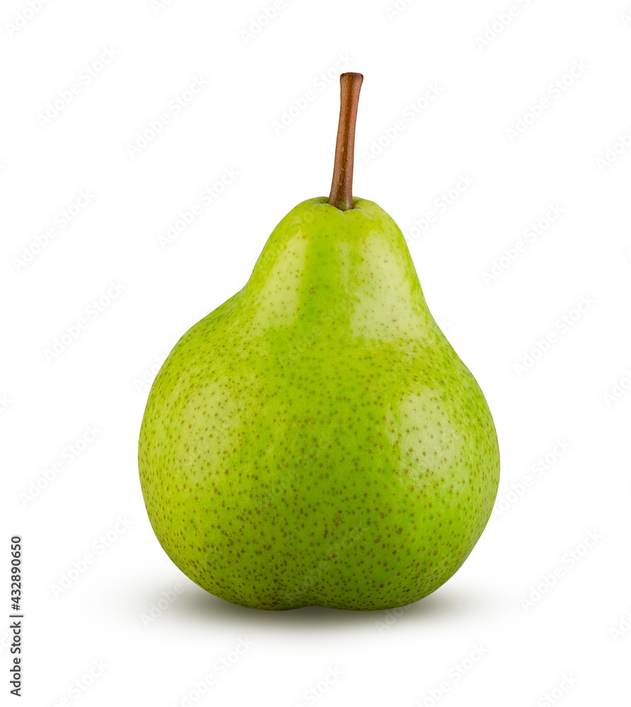 Green williams pear fruit isolated on white background. Perfectly retouched and full depth of field Green williams pear fruit isolated on white background. Perfectly retouched and full depth of field