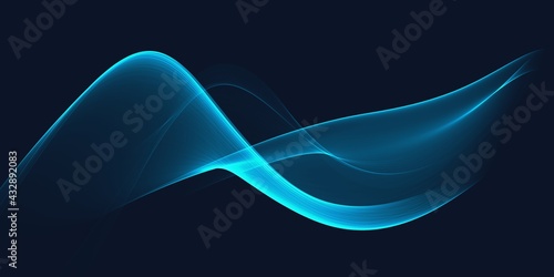 Simple Neon Blue Wave Minimal Modern Elegant Abstract Background 