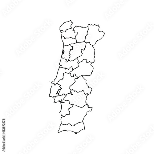 Doodle Map of Portugal With States