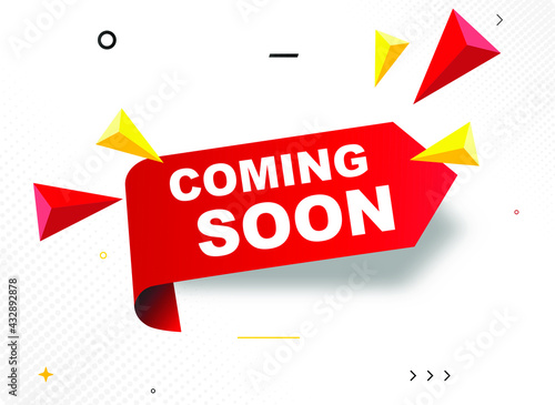 Vector Illustration Modern Coming Soon Banner Icon. Flat Web Label Element