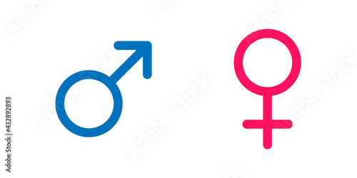 Icono de género masculino y femenino. Hombre y mujer. Concepto de identificación