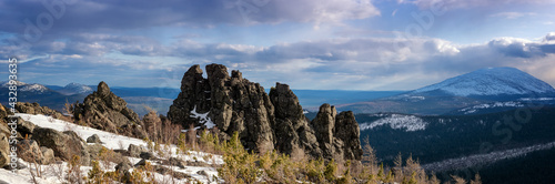 Ural mountains Konzhakovsky and Serebryansky kamen in May, Russia, Sverdlovsk region © 7ynp100