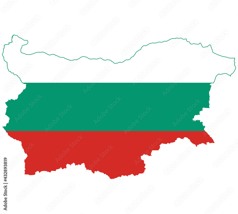 Map Flag of Bulgaria isolated on white background. Vector illustration eps 10 Map Flag of Bulgaria isolated on white background. Vector illustration eps 10