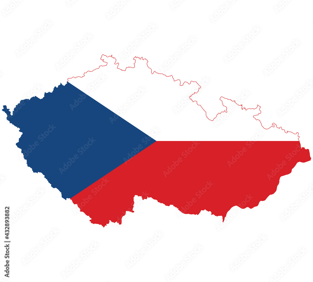 Map Flag of Czech Republic isolated on white background. Vector illustration eps 10 Map Flag of Czech Republic isolated on white background. Vector illustration eps 10