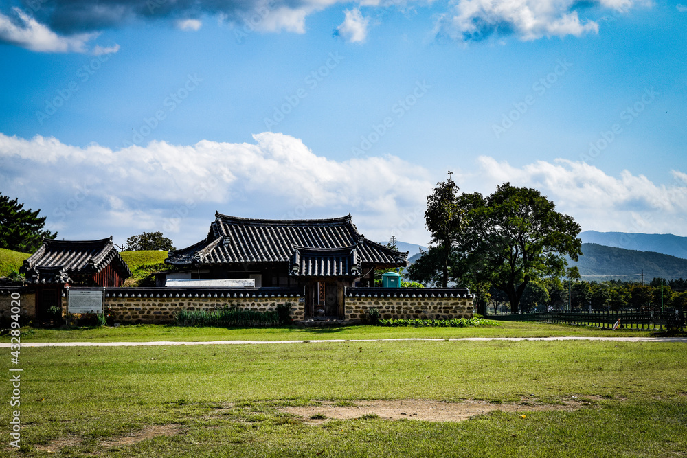 韓国、慶州の公園の情景 韓国、慶州の公園の情景