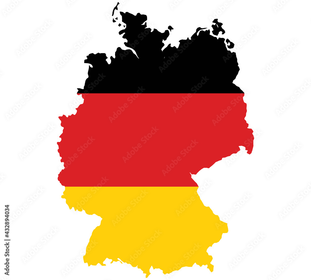 Map Flag of Germany isolated on white background. Vector illustration eps 10 Map Flag of Germany isolated on white background. Vector illustration eps 10