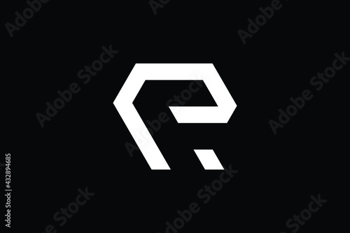RP logo letter design on luxury background. PR logo monogram initials letter concept. RP icon logo design. PR elegant and Professional letter icon design on black background. R P PR RP