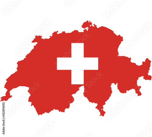 Map Flag of Switzerland isolated on white background. Vector illustration eps 10