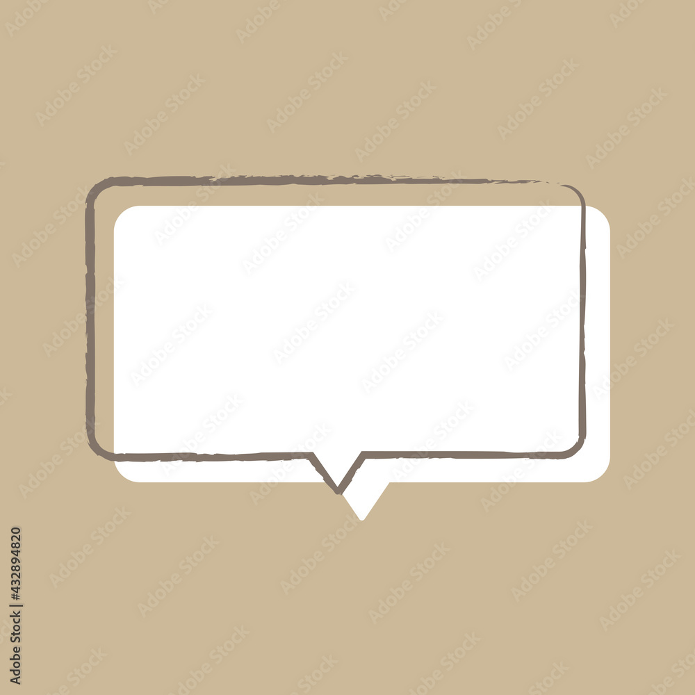 Fototapeta premium 吹き出しイラスト、アイコン（手描き風、ずらし線）