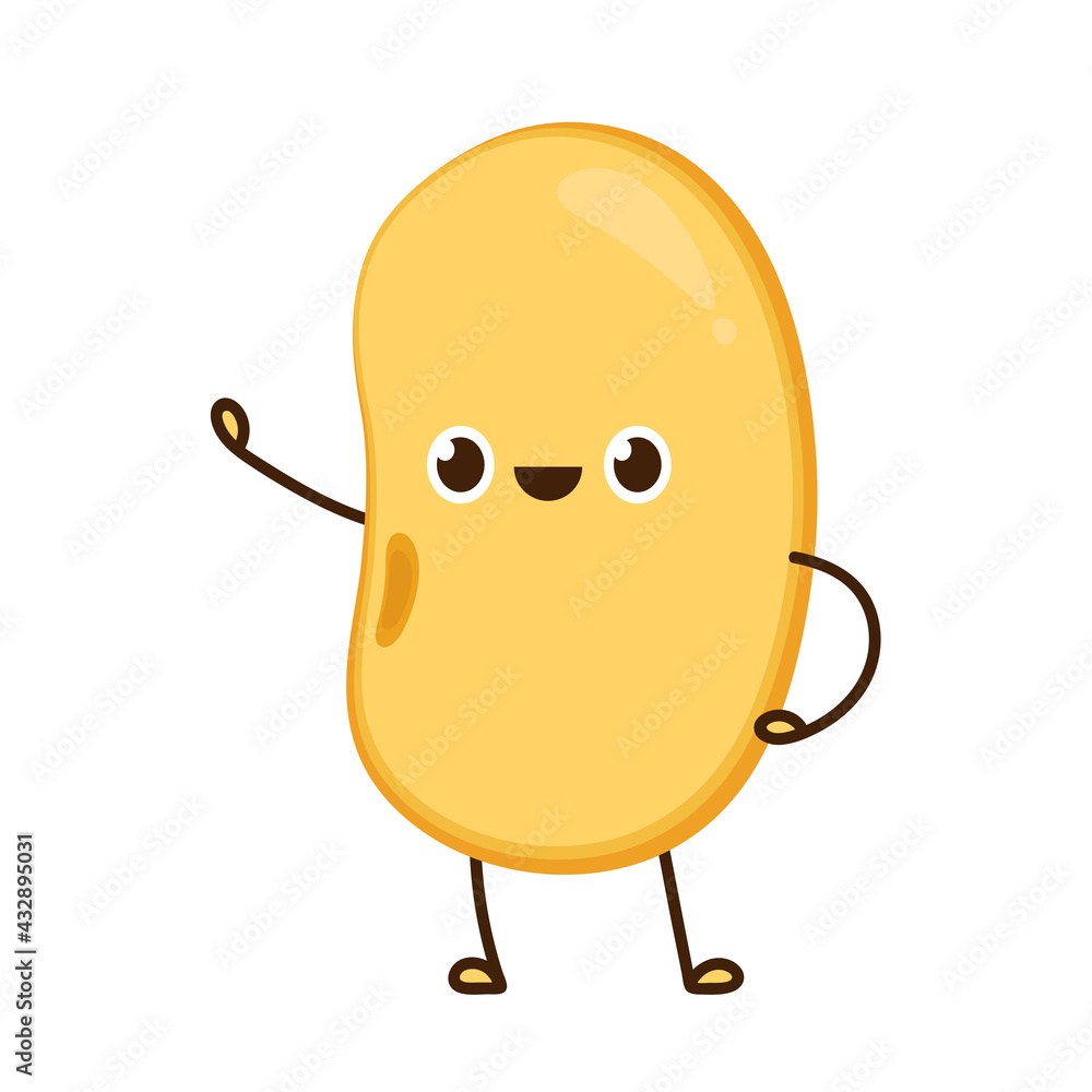 Obraz premium Soybean vector. Soybean character design.