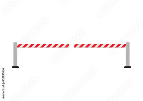 Car barriers vector. Open and closed car barriers. 