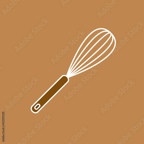 Beater egg whisk vector. Beater whisk logo design.