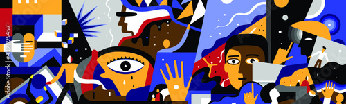 psychology people fantastic abstract vector illustration