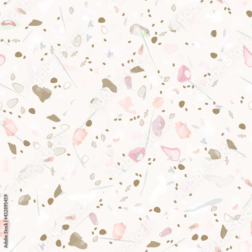 Terrazzo Texture Vector. Flooring Seamless Pattern