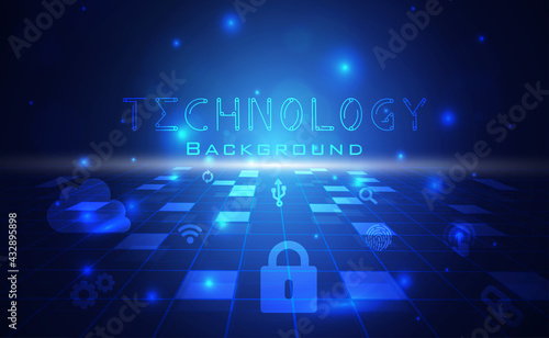 Digital technology banner pink blue background concept with technology line light effects, abstract digital tech world, illustration texture vector for graphic design