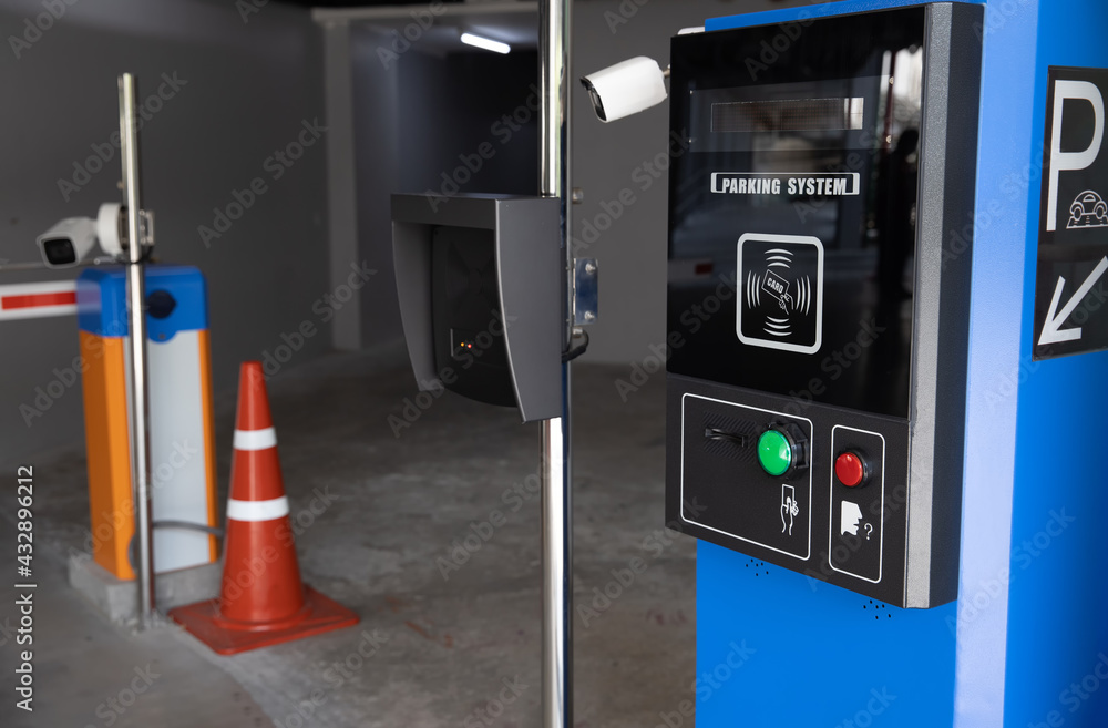 A machine automatics card for car park. Automatics card for parking in the City . A machine automatics card for car park. Automatics card for parking in the City .