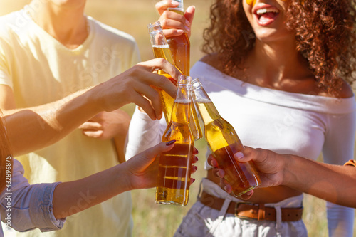 Photography Group having fun enjoying refreshing beverage