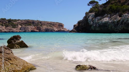 calo des moro beach, mallorca spain. slow-motion