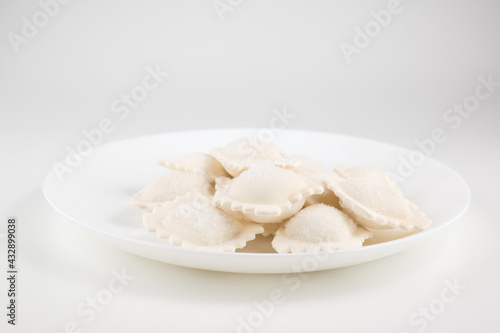 frozen dumpling covered with frost isolated