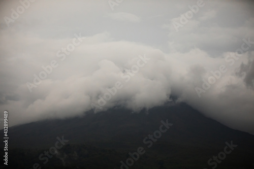 Arenal volcano and arenal cloud forest in the mist