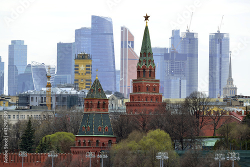 Moscow Kremlin and new high-rise buildings