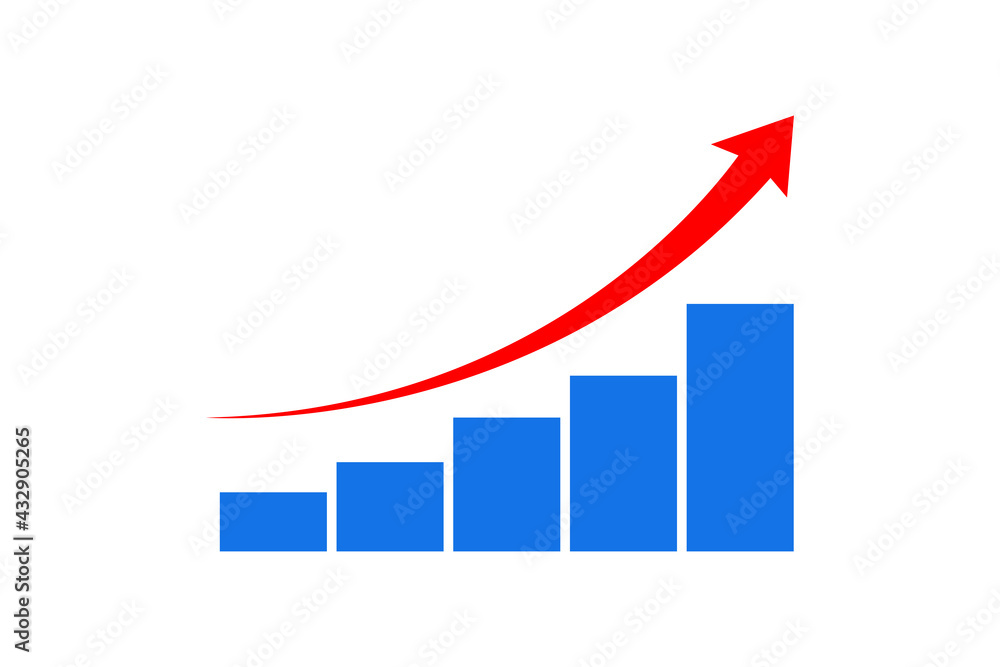 Graphical display with increasing arrows. Vector Illustration. Graphical display with increasing arrows. Vector Illustration.