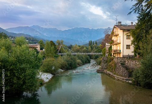 The River Torre in the city of Tarcento, in the Udine Province, Italy photo