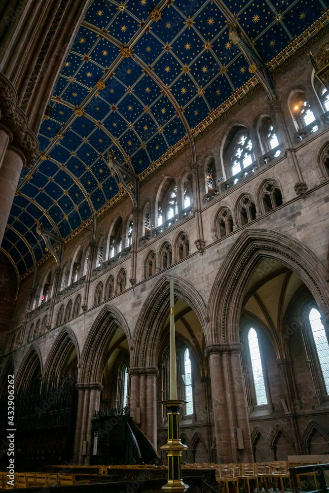 Carlisle Cathedral interior in the city of Carlisle, Cumbria, UK