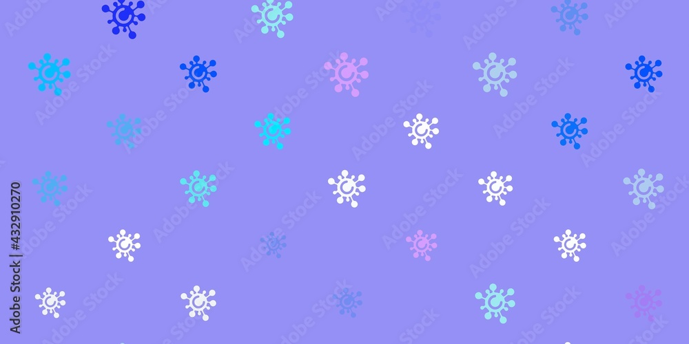 Light Pink, Blue vector texture with disease symbols.