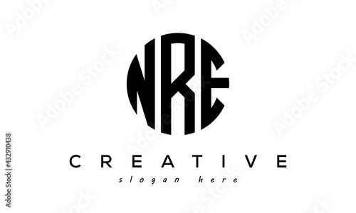 Letters NRE creative circle logo design vector photo