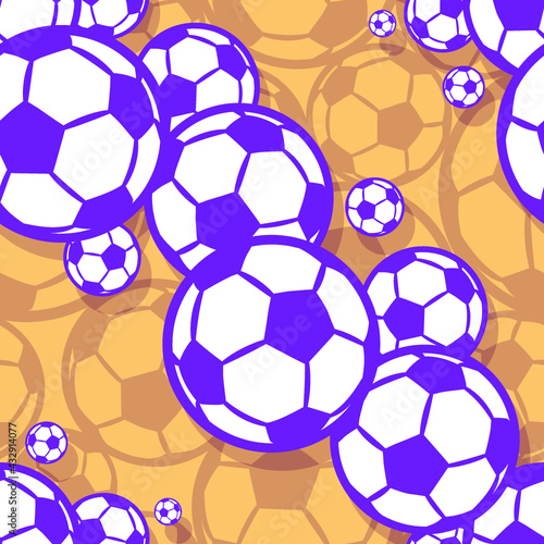Seamless pattern with football soccer ball vector digital paper design. Ideal for wallpaper  cover  wrapper  packaging  fabric design and any kind of decoration
