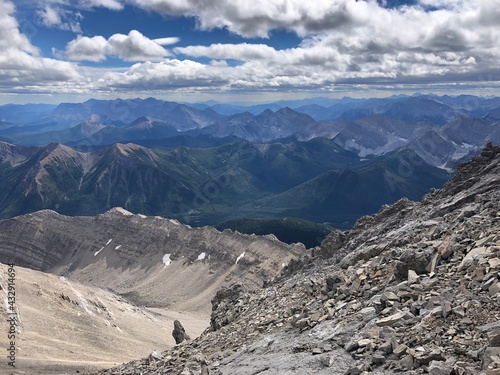 Scenic Views From Hiking Trail at Mist Ridge in Kananaskis Country, Alberta. The Canadian Rocky Mountains in a Summer © Magic Vova