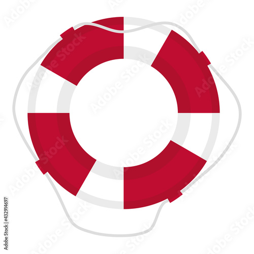 Cartoon vector illustration isolated object summer item life buoy