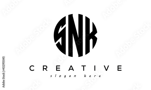 Letters SNK creative circle logo design vector photo