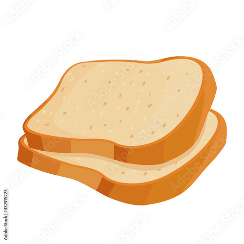 Cartoon vector illustration isolated object delicious flour food bakery bread whole grain toast