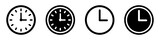 Set of clock icons. Clock, time.