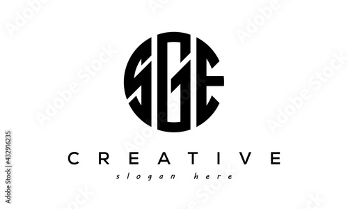 Letters SGE creative circle logo design vector photo
