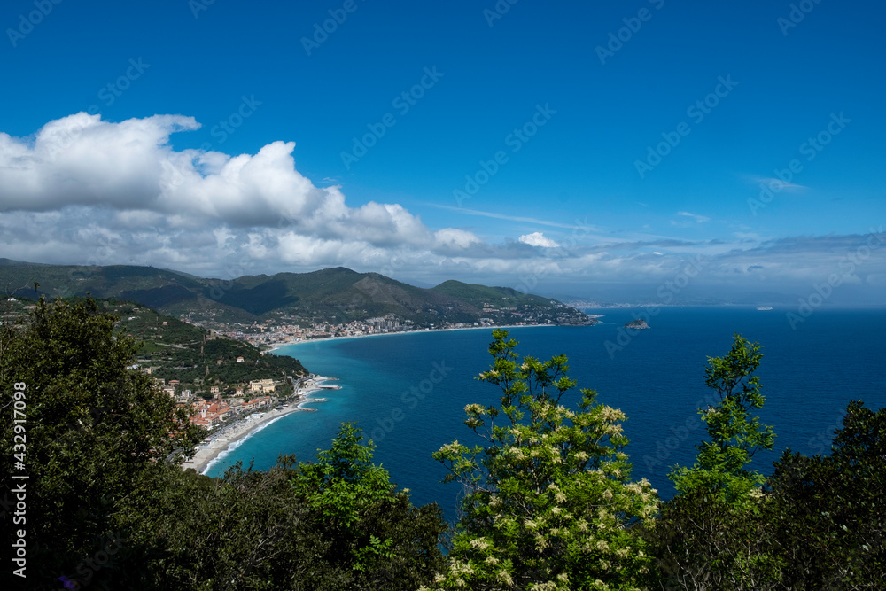 landscape of the urban center of Noli and its stretch of coast, the pride of western Liguria