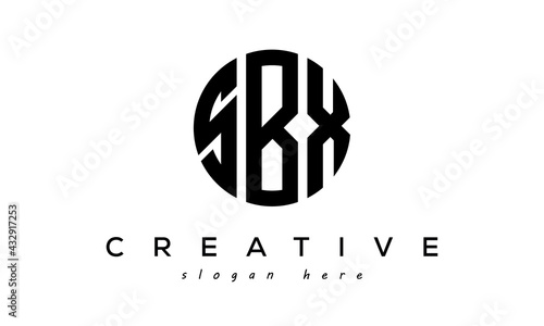  Letters SBX creative circle logo design vector photo