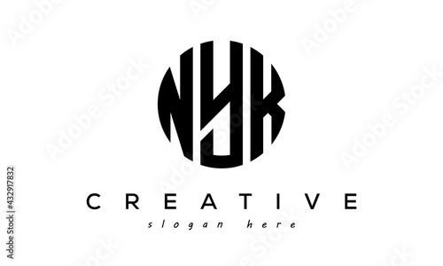  Letters NYK creative circle logo design vector photo