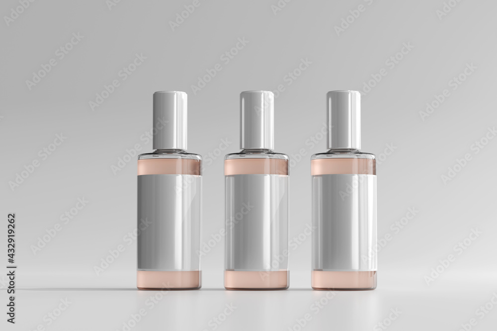 Isolated Glass Cosmetic Bottle 3D Rendering Isolated Glass Cosmetic Bottle 3D Rendering