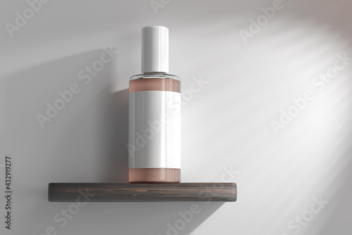 Isolated Glass Cosmetic Bottle 3D Rendering