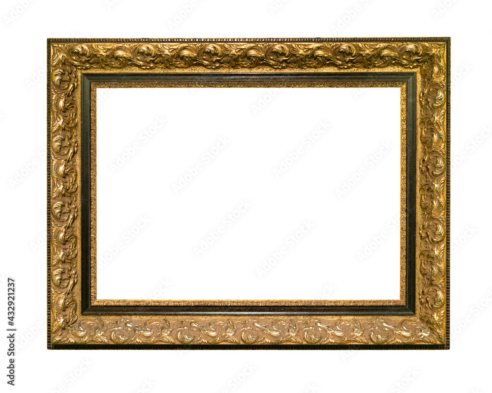 wide gold and brown wooden picture frame cutout wide gold and brown wooden picture frame cutout