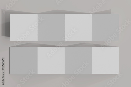 Isolated Square Four Fold Brochure 3D Rendering