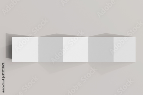 Schilderij op canvas Isolated Square Five Fold Brochure 3D Rendering